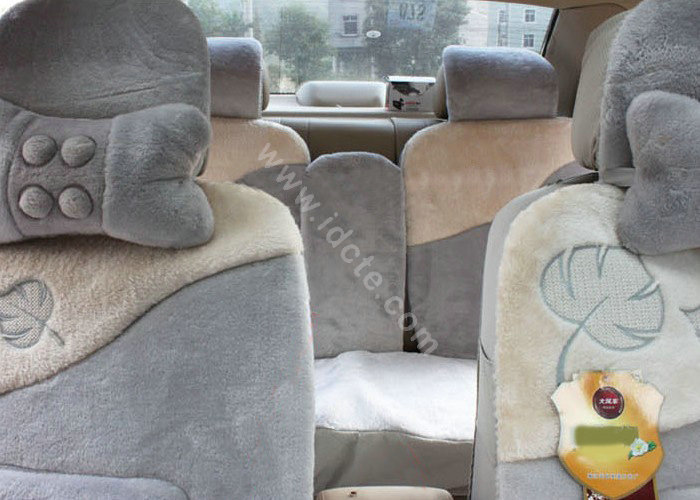 Winter Auto Seat Covers Warm Plush pads Maple Leaf Car Seat Cushion - Gray