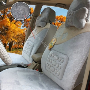 Winter Auto Seat Covers Warm Plush pads Maple Leaf Car Seat Cushion - Gray