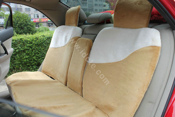 Winter Auto Seat Covers Warm Plush pads Maple Leaf Car Seat Cushion - Yellow