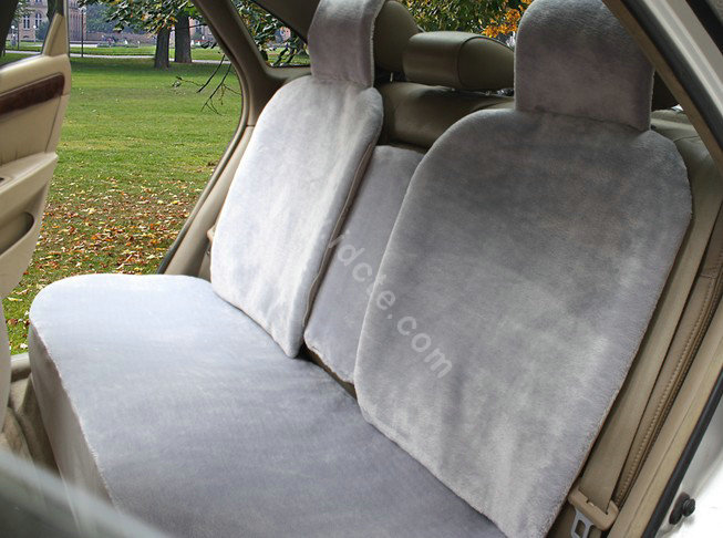 Winter Cute Panda Auto Seat Cushion Warm Plush Car Seat Covers - Gray