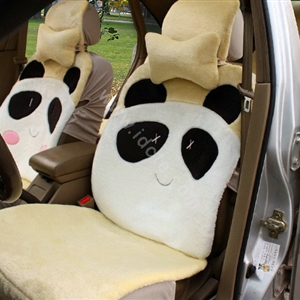Winter Cute Panda Auto Seat Cushion Warm Plush Car Seat Covers - Yellow