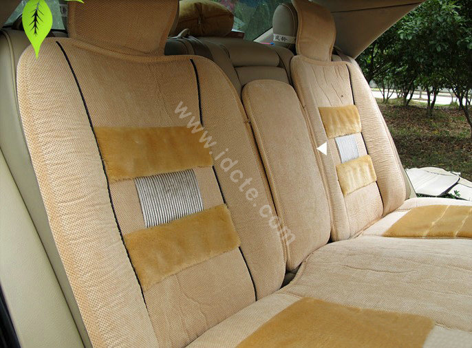 Winter Fleece Auto Seat Covers Warm Plush pads Car Seat Cushion - Beige