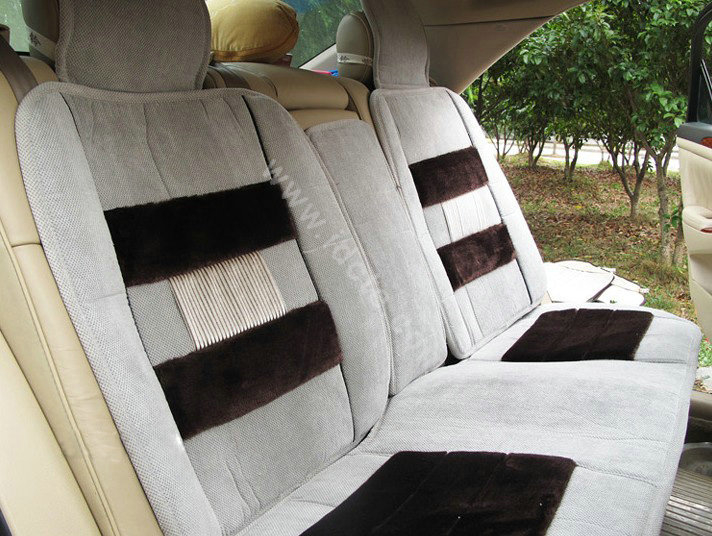 Winter Fleece Auto Seat Covers Warm Plush pads Car Seat Cushion - Black