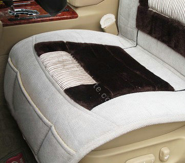 Winter Fleece Auto Seat Covers Warm Plush pads Car Seat Cushion - Black