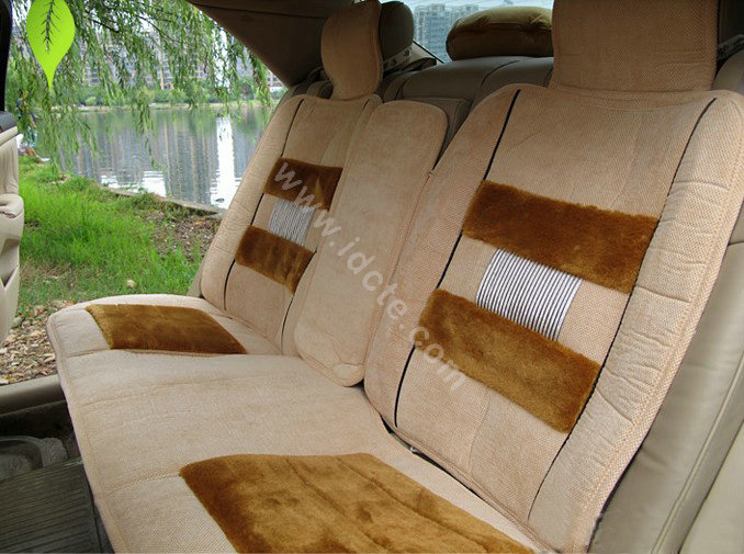 Winter Fleece Auto Seat Covers Warm Plush pads Car Seat Cushion - Brown