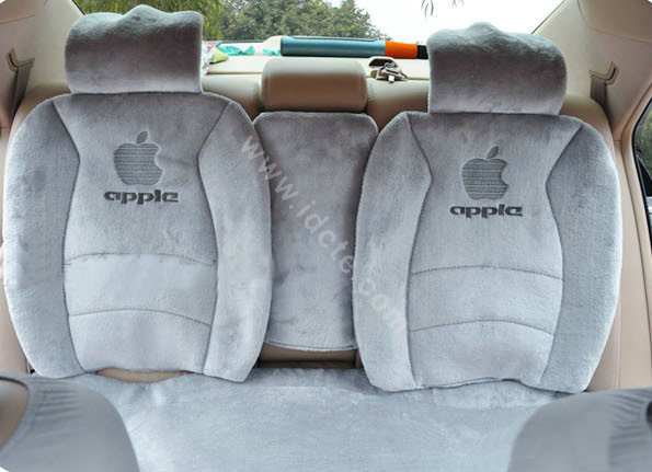 Winter Fleece Auto Seat Covers Warm Plush pads apple Car Seat Cushion - Gray