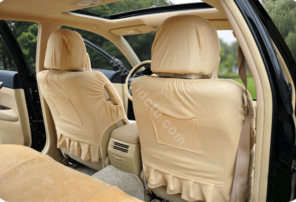 Winter Fleece Auto Seat Covers Warm Plush pads apple Car Seat Cushion - Yellow