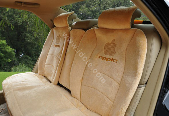 Winter Fleece Auto Seat Covers Warm Plush pads apple Car Seat Cushion - Yellow