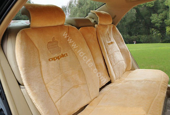 Winter Fleece Auto Seat Covers Warm Plush pads apple Car Seat Cushion - Yellow