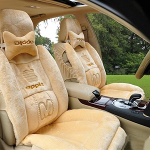 Winter Fleece Auto Seat Covers Warm Plush pads apple Car Seat Cushion - Yellow