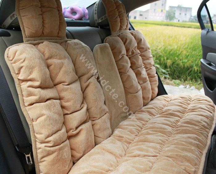 Winter Leopard grain Car Seat Cushion Warm Plush Eiderdown Auto Seat Covers - Beige