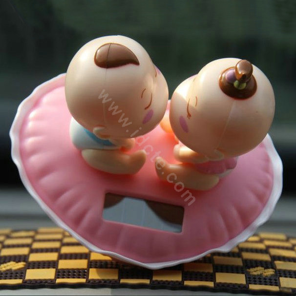 Cute Solar doll Shake head doll KISS BABY doll Car decoration pink bottom