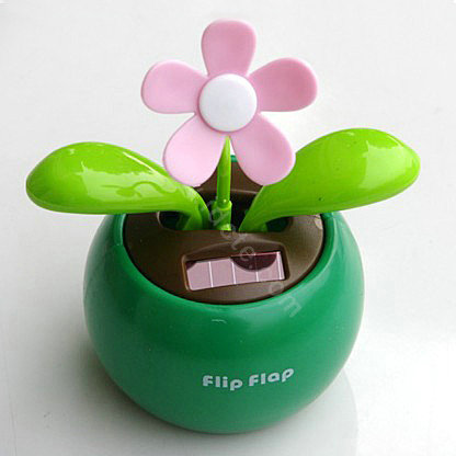 Flip Flap Solar apple Flower solar swinging flower solar toy gift car accessories - Green