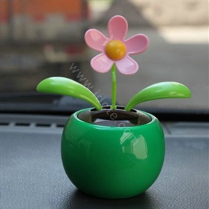 Flip Flap Solar apple Flower solar swinging flower solar toy gift car accessories - Green