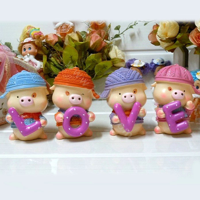 lovely cartoon gift pig toy wedding gift car decoration LOVE pig