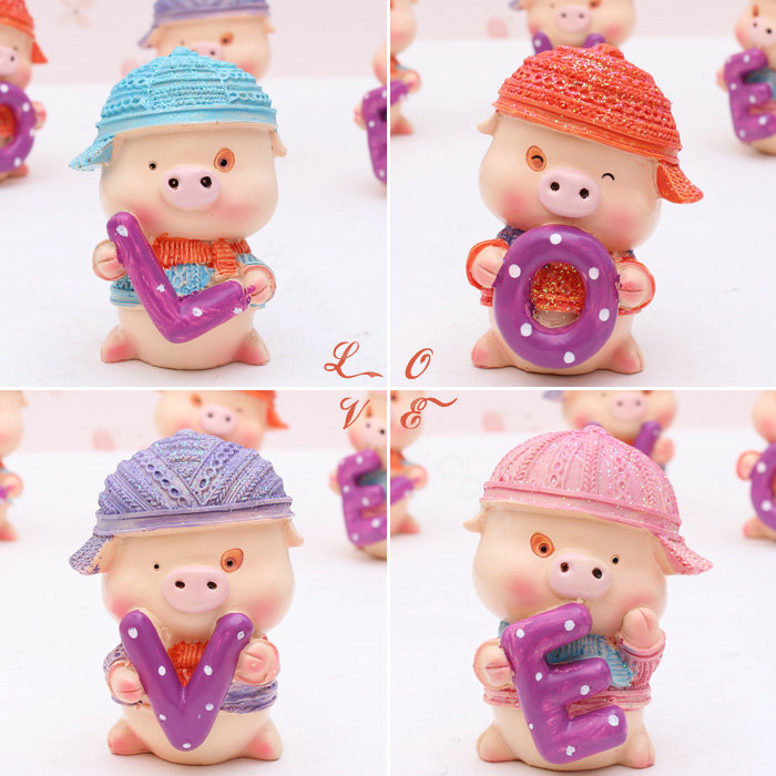 lovely cartoon gift pig toy wedding gift car decoration LOVE pig