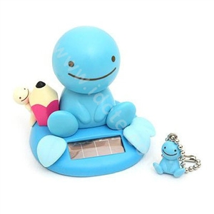 Cute Shake head doll Solar sunny doll shook his head doll Car decoration - Blue