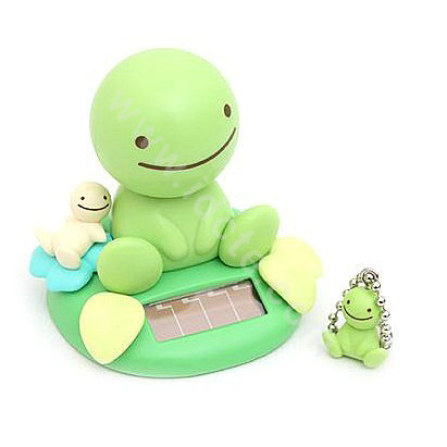 Cute Shake head doll Solar sunny doll shook his head doll Car decoration - Green