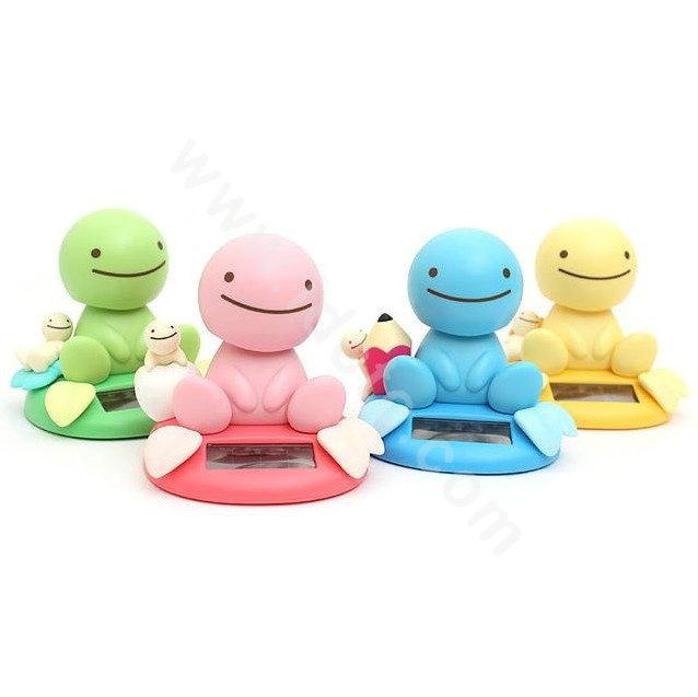 Cute Shake head doll Solar sunny doll shook his head doll Car decoration - Pink