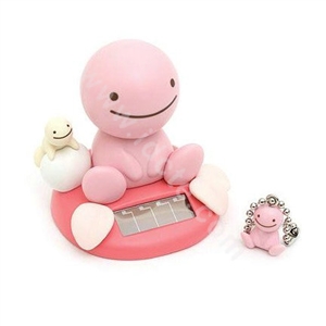 Cute Shake head doll Solar sunny doll shook his head doll Car decoration - Pink