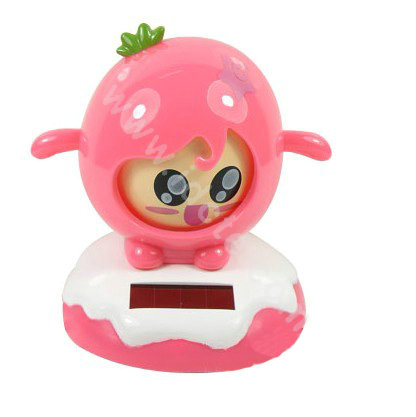 Shake his head doll Solar Face Change Doll Solar Doll Car decoration - Pink