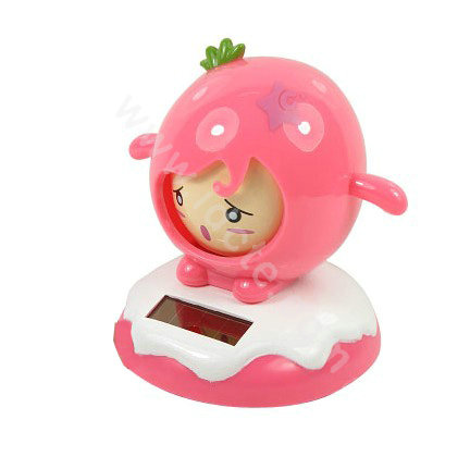 Shake his head doll Solar Face Change Doll Solar Doll Car decoration - Pink