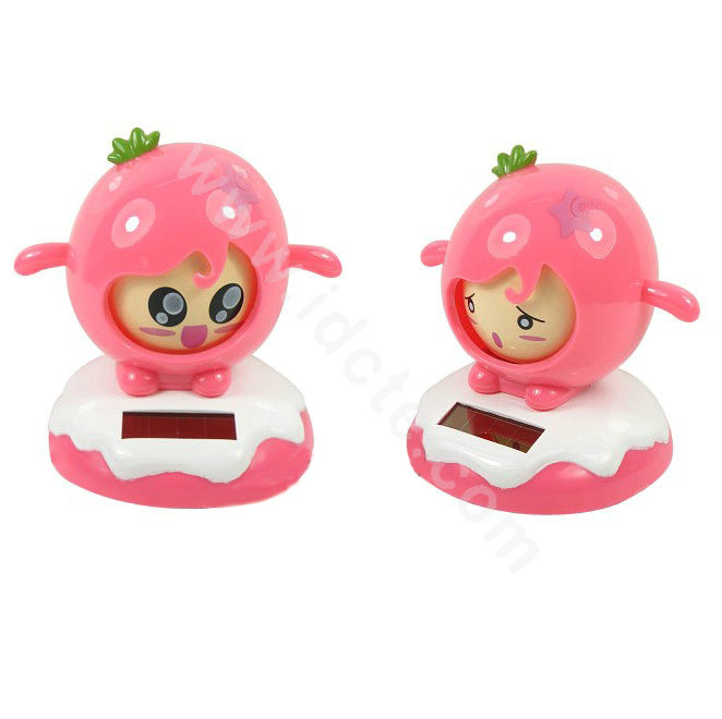 Shake his head doll Solar Face Change Doll Solar Doll Car decoration - Pink