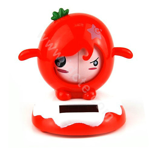 Shake his head doll Solar Face Change Doll Solar Doll Car decoration - Red