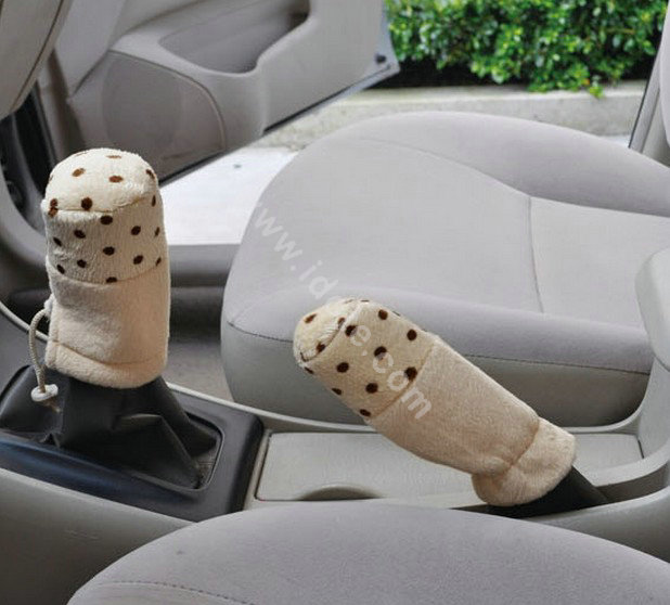 OULILAI Apple cat Car Front Rear Seat Covers Cartoon Plush Universal 19pcs - Beige