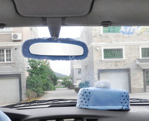 OULILAI Apple cat Car Front Rear Seat Covers Cartoon Plush Universal 19pcs - Blue