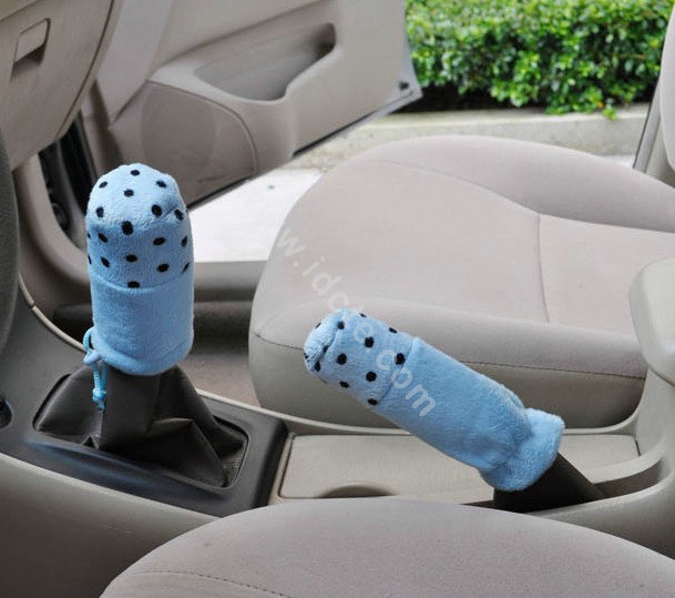 OULILAI Apple cat Car Front Rear Seat Covers Cartoon Plush Universal 19pcs - Blue