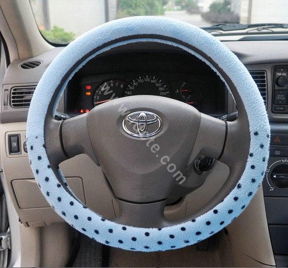 OULILAI Apple cat Car Front Rear Seat Covers Cartoon Plush Universal 19pcs - Blue