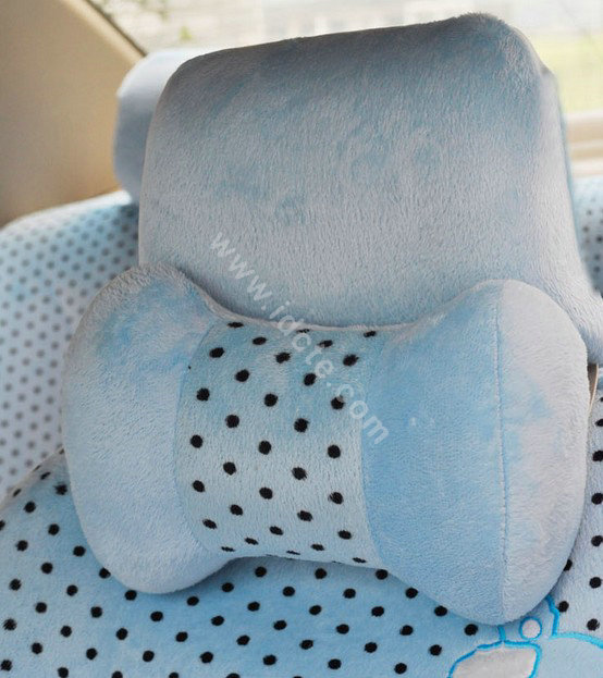 OULILAI Apple cat Car Front Rear Seat Covers Cartoon Plush Universal 19pcs - Blue