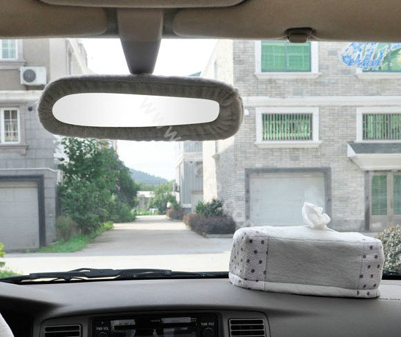 OULILAI Apple cat Car Front Rear Seat Covers Cartoon Plush Universal 19pcs - Gray