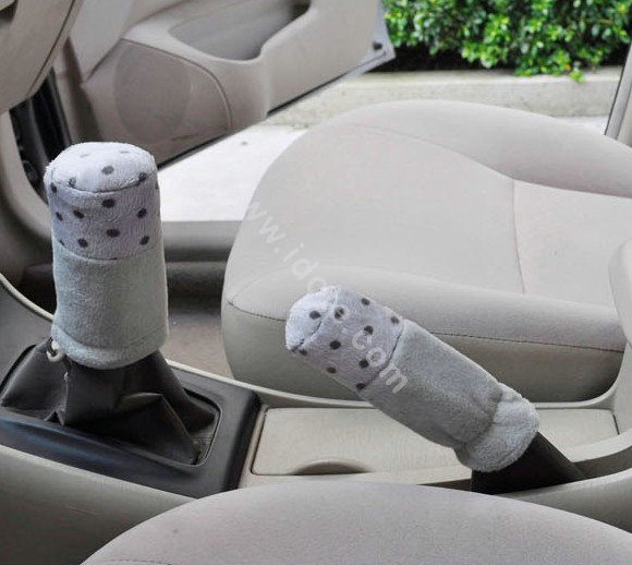 OULILAI Apple cat Car Front Rear Seat Covers Cartoon Plush Universal 19pcs - Gray