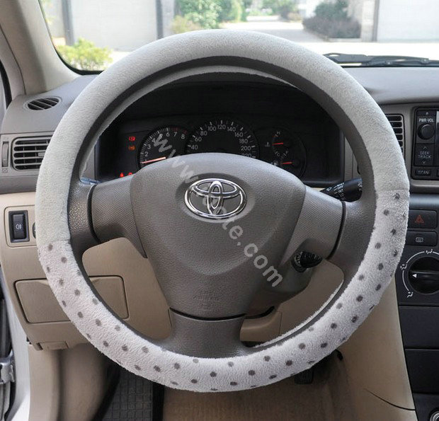 OULILAI Apple cat Car Front Rear Seat Covers Cartoon Plush Universal 19pcs - Gray