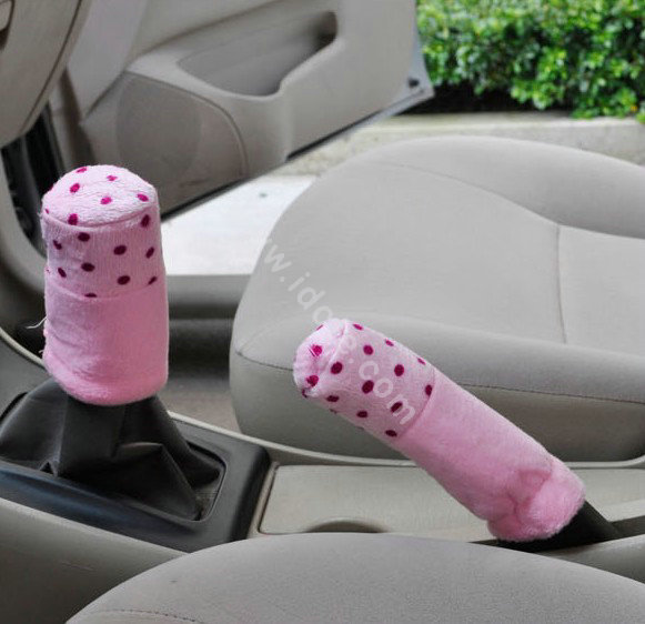 OULILAI Apple cat Car Front Rear Seat Covers Cartoon Plush Universal 19pcs - Pink