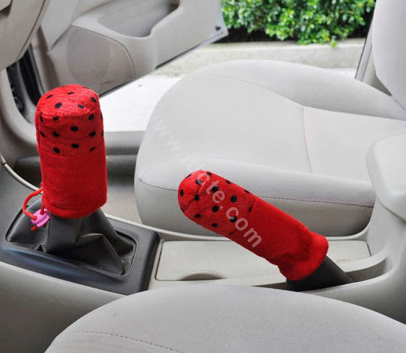 OULILAI Apple cat Car Front Rear Seat Covers Cartoon Plush Universal 19pcs - Red