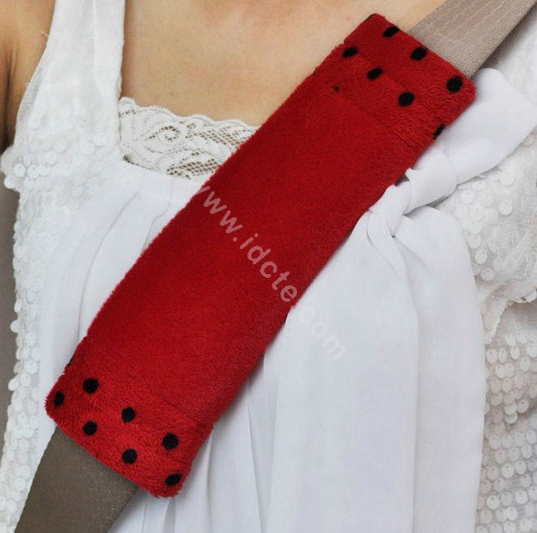 OULILAI Apple cat Car Front Rear Seat Covers Cartoon Plush Universal 19pcs - Red