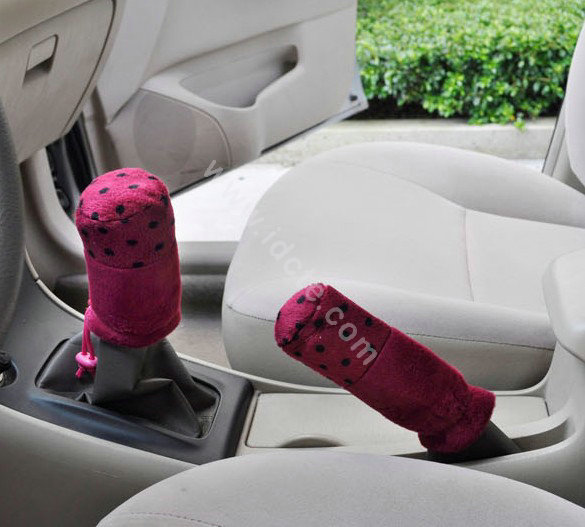 OULILAI Apple cat Car Front Rear Seat Covers Cartoon Plush Universal 19pcs - Rose
