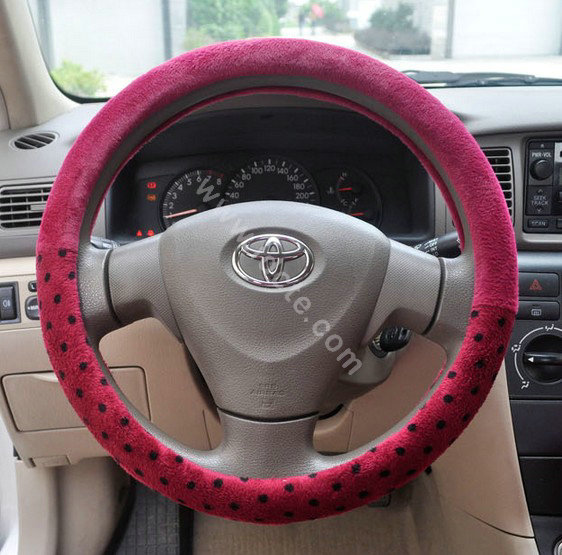 OULILAI Apple cat Car Front Rear Seat Covers Cartoon Plush Universal 19pcs - Rose