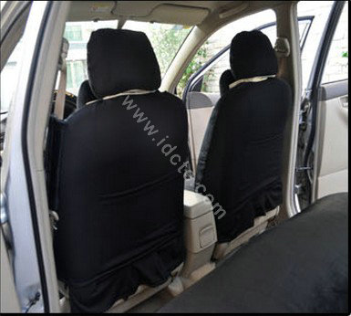 OULILAI Pudding dog Auto Car Front Rear Seat Covers Plush Universal 19pcs - Black