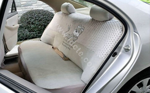 OULILAI Pudding dog Auto Car Front Rear Seat Covers Plush Universal 19pcs - Gray