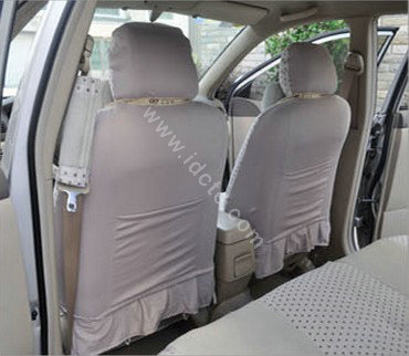 OULILAI Pudding dog Auto Car Front Rear Seat Covers Plush Universal 19pcs - Gray