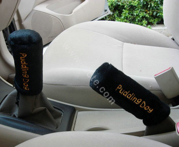 OULILAI Pudding dog Car Front Rear Seat Covers Plush Universal 19pcs - Black