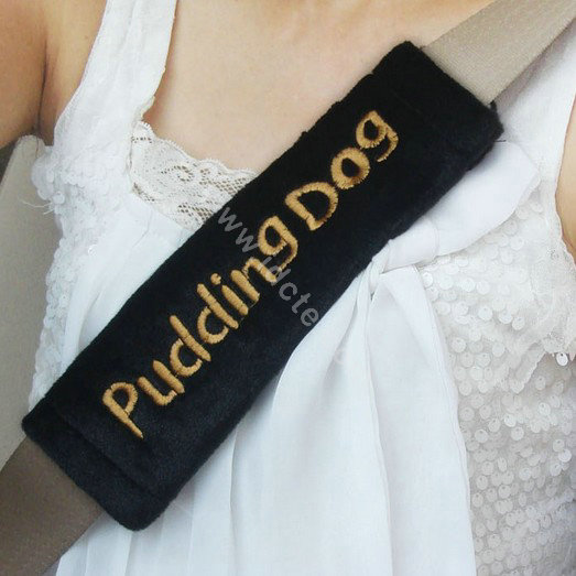 OULILAI Pudding dog Car Front Rear Seat Covers Plush Universal 19pcs - Black