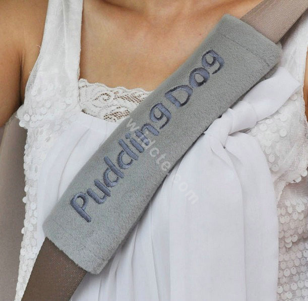 OULILAI Pudding dog Car Front Rear Seat Covers Plush Universal 19pcs - Gray