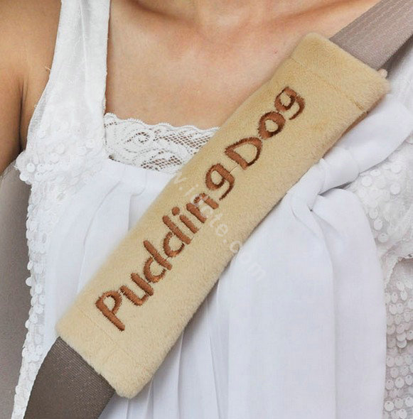 OULILAI Pudding dog Car Front Rear Seat Covers Universal Plush 19pcs - Beige