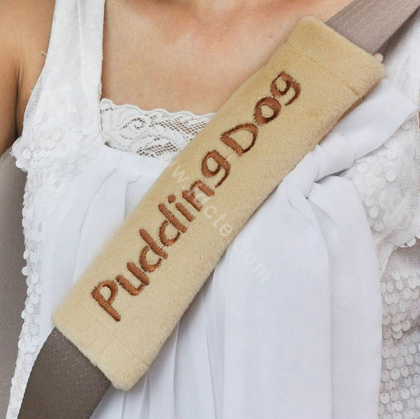 OULILAI Pudding dog Car Front Rear Seat Covers Universal Plush 19pcs - Brown