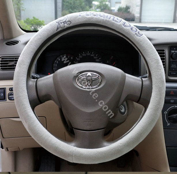 OULILAI Pudding dog Car Front Rear Seat Covers Universal Plush 19pcs - Gray